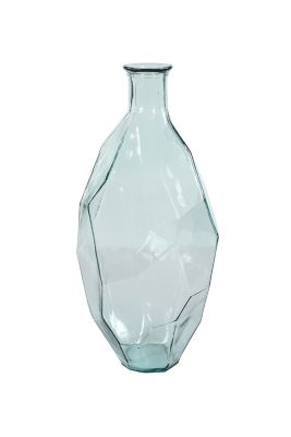 Image showing  Clear Glass Farmhouse Vase, Aquamarine