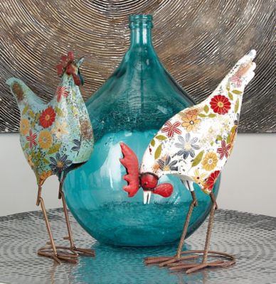 Harper & Willow Turquoise Glass Coastal Vase, 15 in. x 15 in. x 22 in.