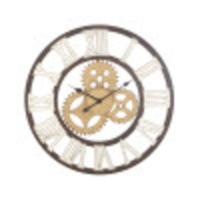 Image showing  Metal Gear Wall Clock, 30 in., Brown