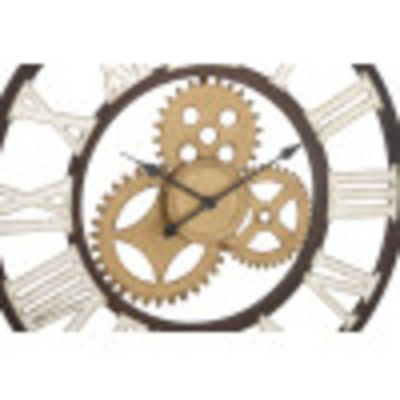 Image showing  Metal Gear Wall Clock, 30 in., Brown