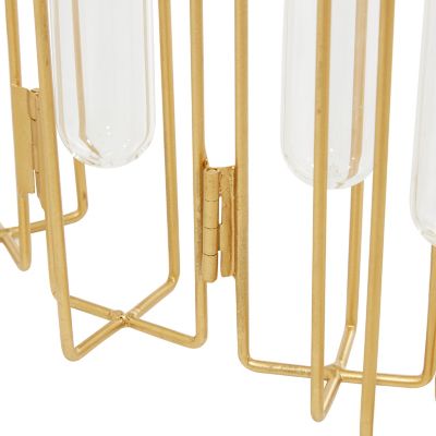 Image showing  Metal Contemporary Vase, 10 in. x 3 in. x 12 in., Gold