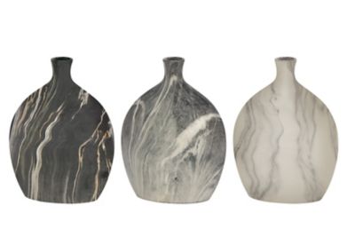 Image showing  Ceramic Contemporary Vase Set, Black, 3 pc.