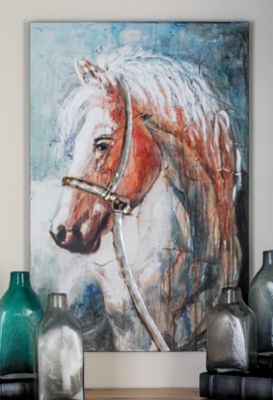 Harper & Willow Brown Canvas Traditional Horse Wall Art, 32 in. x 2 in. x 47 in.