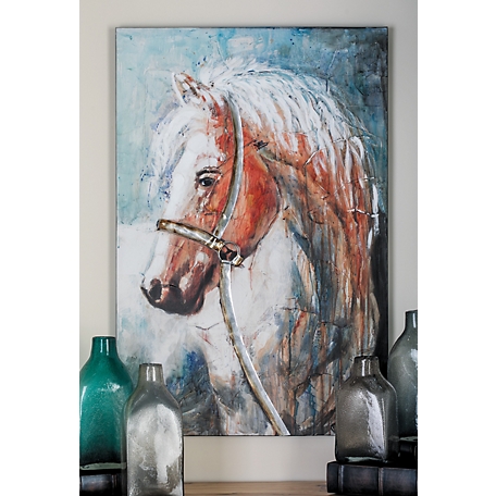 Harper & Willow Brown Canvas Traditional Horse Wall Art, 32 in. x 2 in. x 47 in.