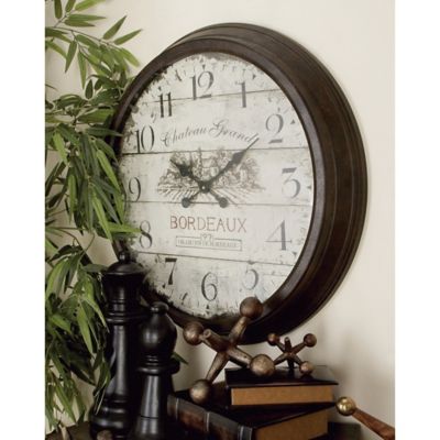 Harper & Willow Metal Vintage Wall Clock, Brown