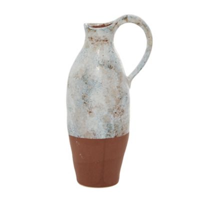Image showing  Ceramic Farmhouse Vase with Handle, 22.9 in., White