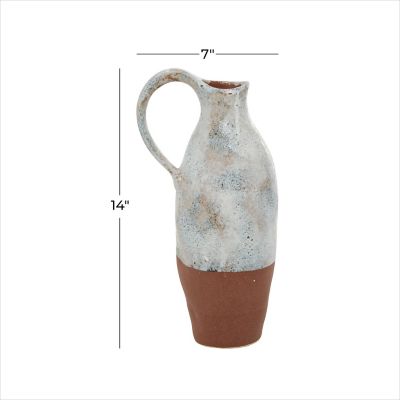Image showing 6 th Harper & Willow Ceramic Farmhouse Vase with Handle, 22.9 in., White