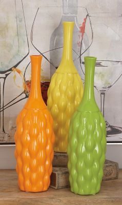 Harper & Willow 3 pc. Multicolor Ceramic Coastal Vase Set, 5 in., 18 in.