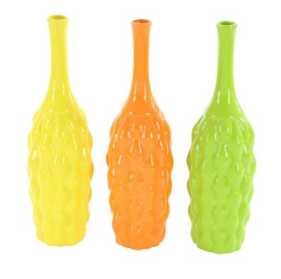 Image showing  3 pc. Multicolor Ceramic Coastal Vase Set, 5 in., 18 in.