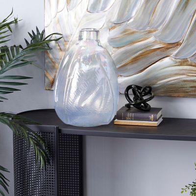 Harper & Willow White Glass Contemporary Vase