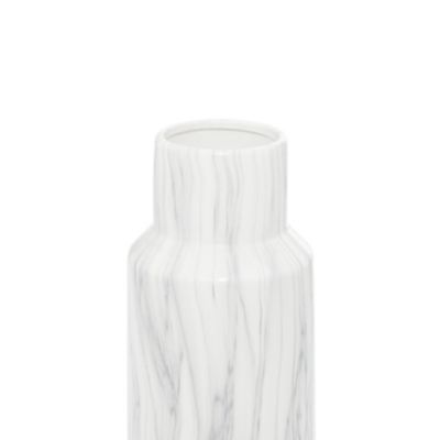 Image showing  Ceramic Contemporary Vase, 6 in. x 6 in. x 15 in., White