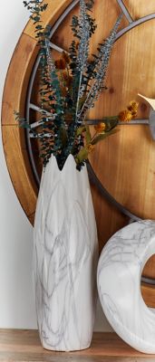 Harper & Willow Ceramic Contemporary Vase, 7 in. x 7 in. x 21 in., White