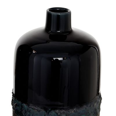 Image showing  Ceramic Rustic Vase Set, Black, 2 pc.
