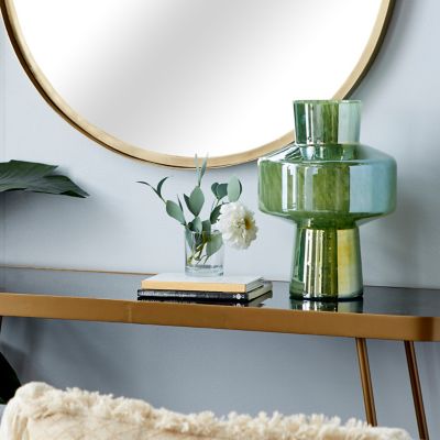 Harper & Willow Green Glass Modern Vase