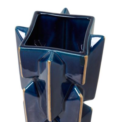 Image showing  Ceramic Modern Vase, 8 in. x 8 in. x 27 in., Blue
