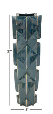Image showing  Ceramic Modern Vase, 8 in. x 8 in. x 27 in., Blue