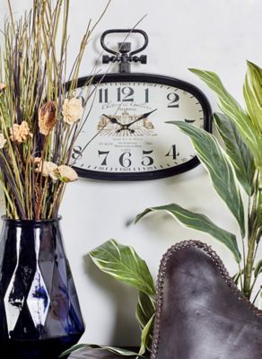 Harper & Willow White Metal Vintage Wall Clock, 18 in. x 2 in. x 16 in.