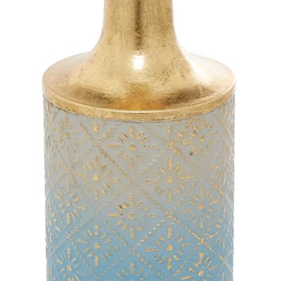 Image showing  Metal Coastal Vase Set, Blue, 3 pc.