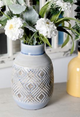 Harper & Willow Grey Ceramic Vintage Vase, 7 in. x 7 in. x 11 in.