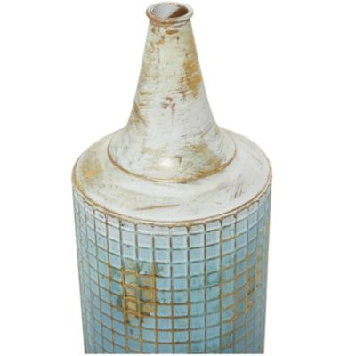 Image showing  Metal Rustic Vase Set, Turquoise, 2 pc.