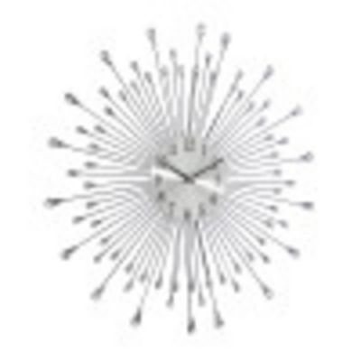 Image showing  Metal Modern Wall Clock, 23 in., Silver