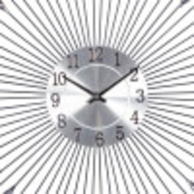 Image showing  Metal Modern Wall Clock, 23 in., Silver