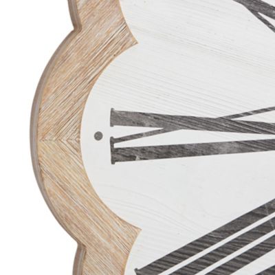 Image showing  White Wood Wall Clock with Scallop Frame, 33 in. x 1 in. x 33 in.