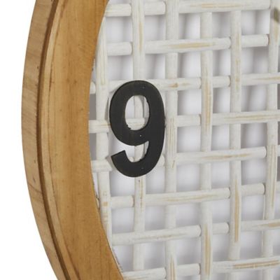Image showing  White Wood Farmhouse Wall Clock, 24 in. x 2 in. Round