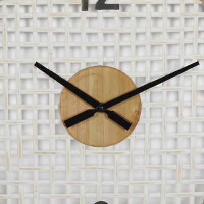 Image showing  White Wood Farmhouse Wall Clock, 24 in. x 2 in. Round