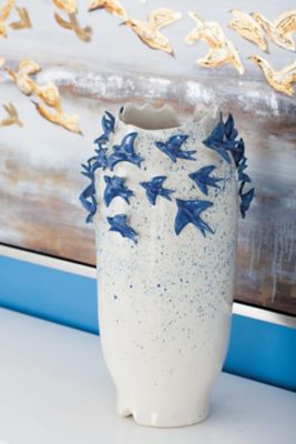 Harper & Willow White Ceramic Coastal Vase