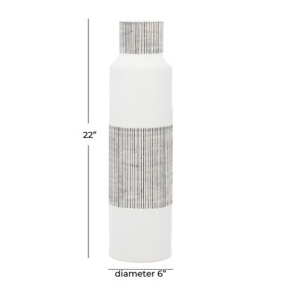 Image showing  Minimalist Ceramic Modern Vase, 22.05 in., White