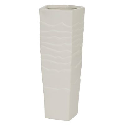 Image showing  Ceramic Pillar Vase, 16.3 in., White
