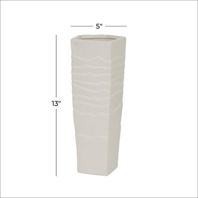 Image showing  Ceramic Pillar Vase, 16.3 in., White