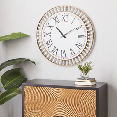 Harper & Willow Wall Clock, 24 in., White, 43411