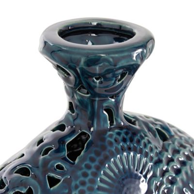 Image showing  Ceramic Eclectic Vase Set, Blue, 2 pc.