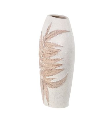 Image showing  Polystone Bohemian Vase, 10 in. x 6 in. x 18 in., White