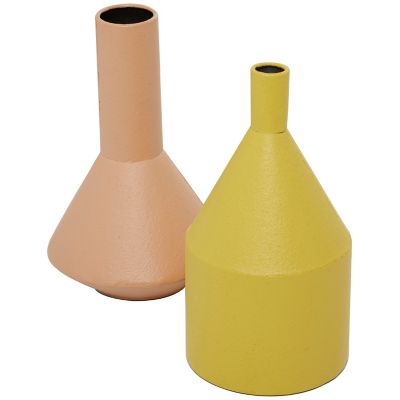 Image showing  2 pc. Multicolor Metal Rustic Vase Set, 11 in., 12 in.