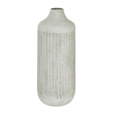 Image showing  Metal Contemporary Vase, 17.15 in., White