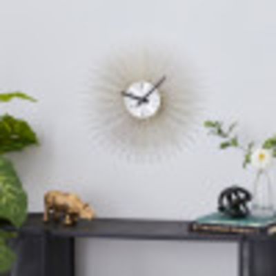 Image showing  Metal Contemporary Wall Clock, 19 in., Gold