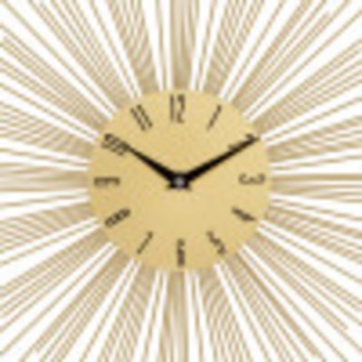 Image showing  Metal Contemporary Wall Clock, 19 in., Gold