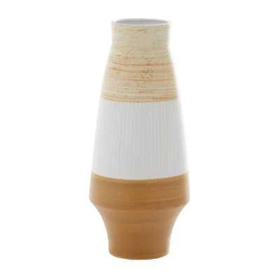 Image showing  3-Toned Ceramic Coastal Vase, 18.15 in., Tan