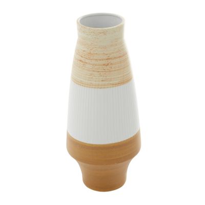 Image showing  3-Toned Ceramic Coastal Vase, 18.15 in., Tan