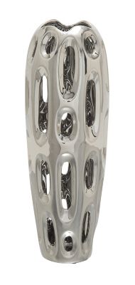 Image showing  Ceramic Contemporary Vase, 21 in., Silver