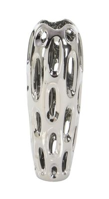 Image showing  Ceramic Contemporary Vase, 21 in., Silver