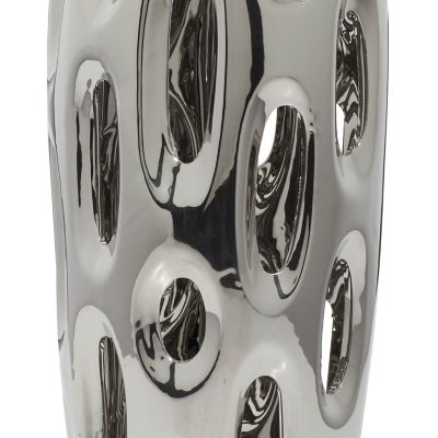 Image showing  Ceramic Contemporary Vase, 21 in., Silver