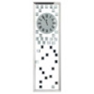 Image showing  Glass Glam Abstract Wall Clock, 13 in. x 1 in. x 42 in., Silver