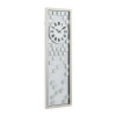 Image showing  Glass Glam Abstract Wall Clock, 13 in. x 1 in. x 42 in., Silver