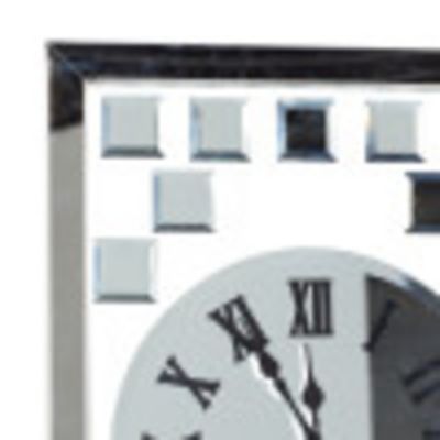 Image showing  Glass Glam Abstract Wall Clock, 13 in. x 1 in. x 42 in., Silver