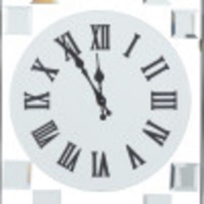Image showing  Glass Glam Abstract Wall Clock, 13 in. x 1 in. x 42 in., Silver