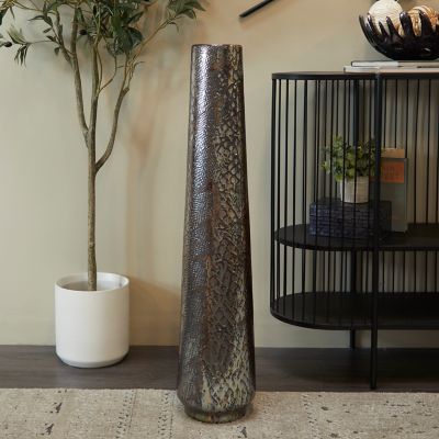 Harper & Willow Tall Silver Ceramic Contemporary Vase